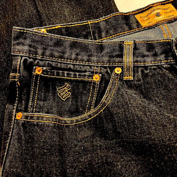 Mens Rocawear denim Company jeans Black with colored stitching W 38 L 34 - Picture 4 of 9